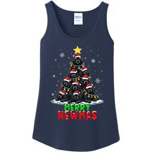 Merry Newmas Newfoundland Christmas Tree Dog Lovers Holiday Ladies Essential Tank