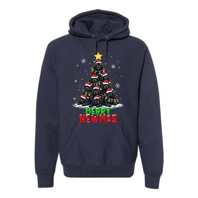 Merry Newmas Newfoundland Christmas Tree Dog Lovers Holiday Premium Hoodie