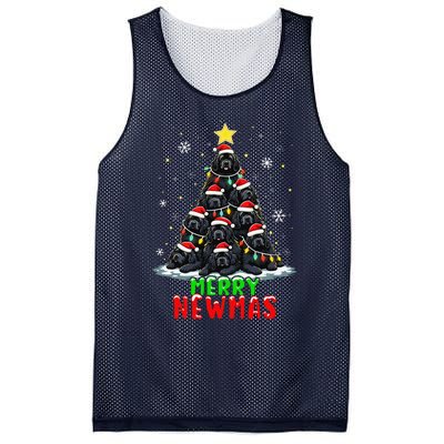 Merry Newmas Newfoundland Christmas Tree Dog Lovers Holiday Mesh Reversible Basketball Jersey Tank