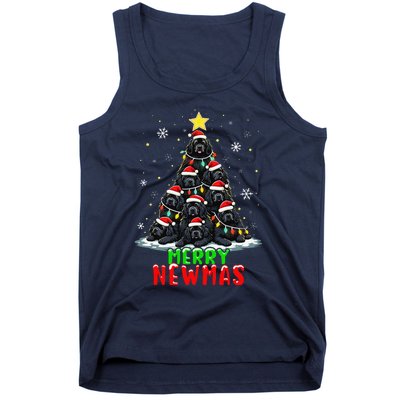 Merry Newmas Newfoundland Christmas Tree Dog Lovers Holiday Tank Top