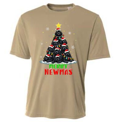 Merry Newmas Newfoundland Christmas Tree Dog Lovers Holiday Cooling Performance Crew T-Shirt