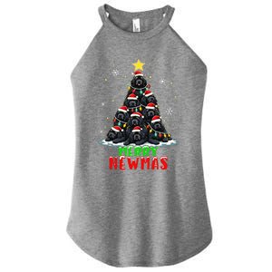 Merry Newmas Newfoundland Christmas Tree Dog Lovers Holiday Women's Perfect Tri Rocker Tank