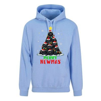 Merry Newmas Newfoundland Christmas Tree Dog Lovers Holiday Unisex Surf Hoodie