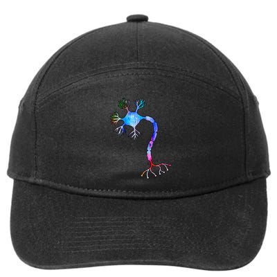 Multipolar Neuron Nerve Cell Neurology Watercolor Art Print Gift 7-Panel Snapback Hat