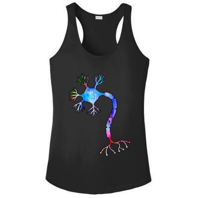 Multipolar Neuron Nerve Cell Neurology Watercolor Art Print Gift Ladies PosiCharge Competitor Racerback Tank