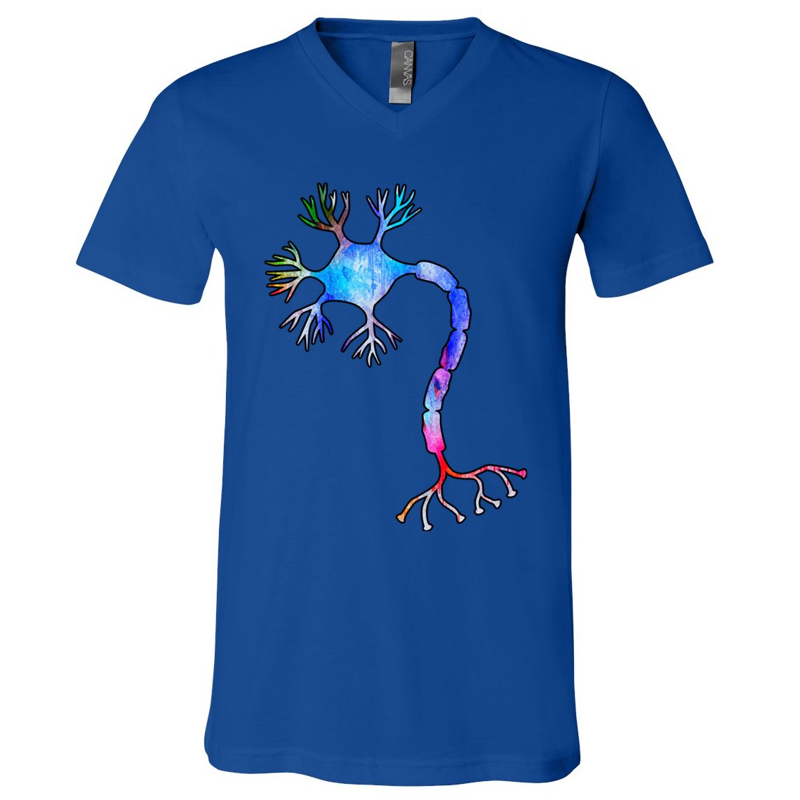 Multipolar Neuron Nerve Cell Neurology Watercolor Art Print Gift V-Neck T-Shirt