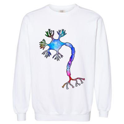 Multipolar Neuron Nerve Cell Neurology Watercolor Art Print Gift Garment-Dyed Sweatshirt