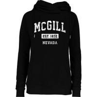 Mcgill Nevada Nv Vintage Sports Established Womens Funnel Neck Pullover Hood