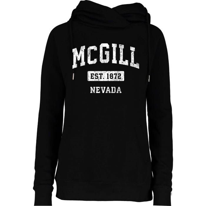 Mcgill Nevada Nv Vintage Sports Established Womens Funnel Neck Pullover Hood