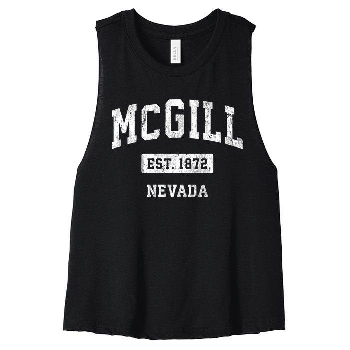 Mcgill Nevada Nv Vintage Sports Established Women's Racerback Cropped Tank