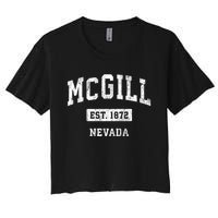 Mcgill Nevada Nv Vintage Sports Established Women's Crop Top Tee