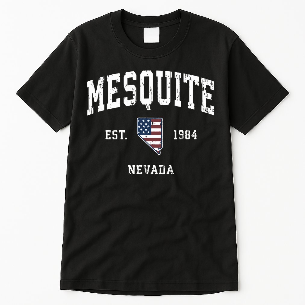 Mesquite Nevada Nv Vintage American Flag Sports Design Tall T-Shirt