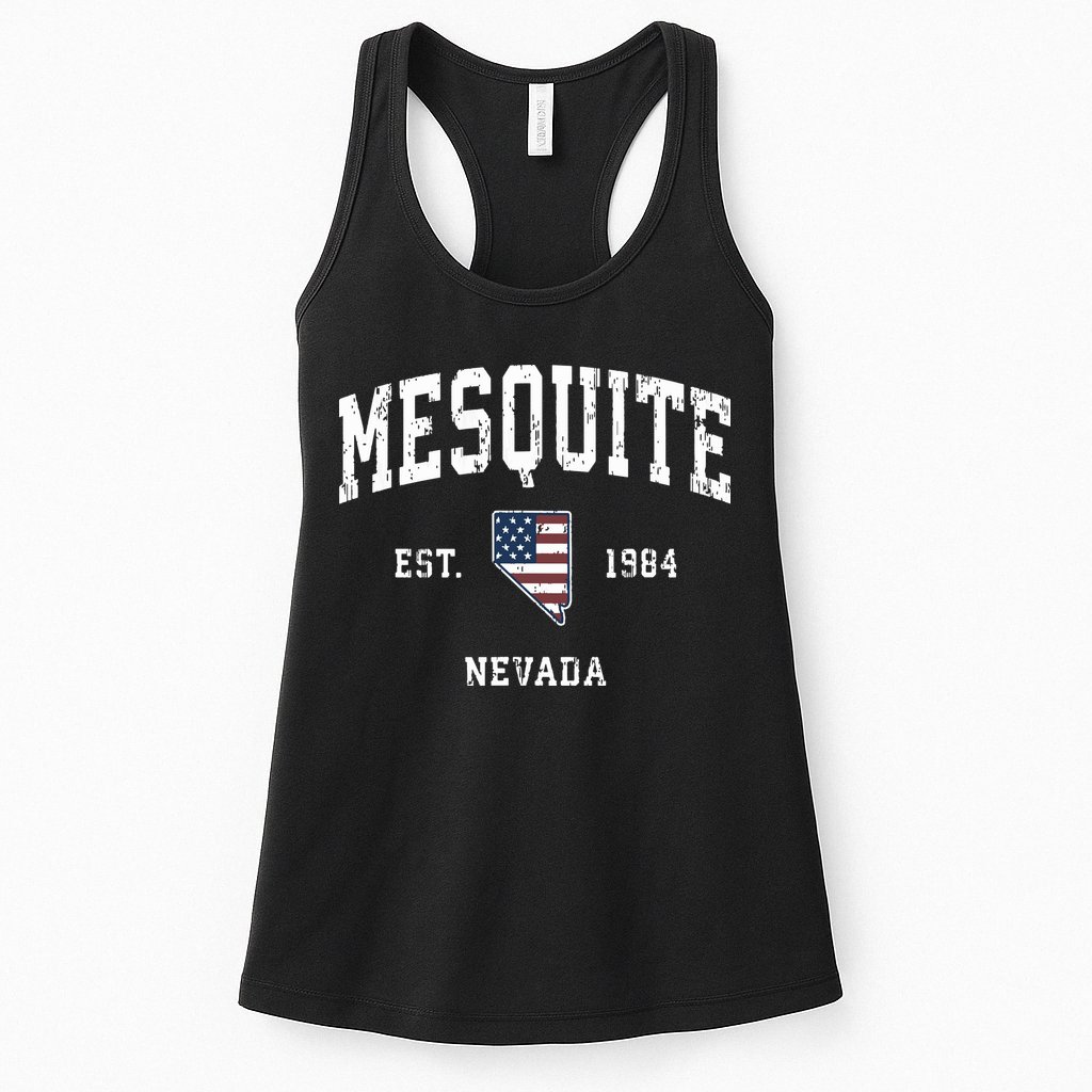 Mesquite Nevada Nv Vintage American Flag Sports Design Womens Tank Top