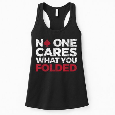 Mens No One Cares What You Folded Funny Poker Womens Tank Top