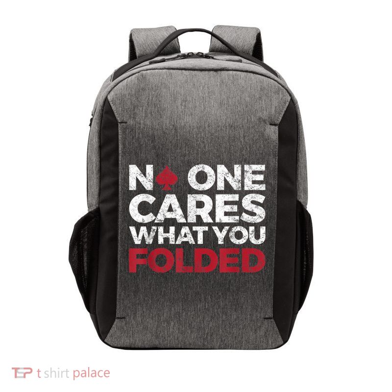 Mens No One Cares What You Folded Funny Poker Vector Backpack