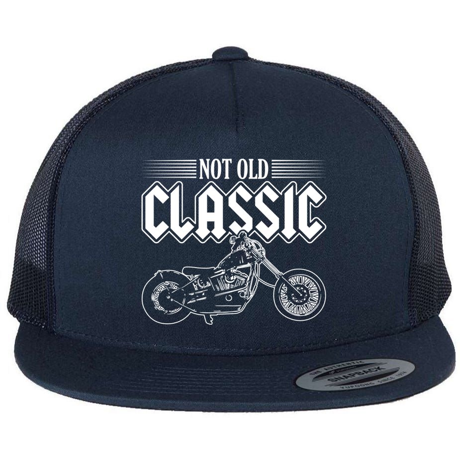 Motorcycle Not Old Classic Design Gifts Flat Bill Trucker Hat