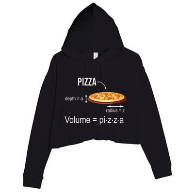 Maths Nerd Pizza Lovers Volume Formula Geek Math Teacher Crop Fleece Hoodie