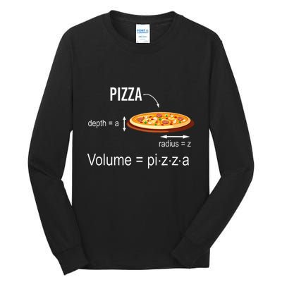 Maths Nerd Pizza Lovers Volume Formula Geek Math Teacher Tall Long Sleeve T-Shirt