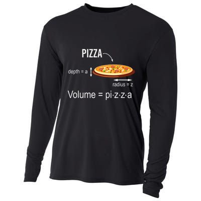 Maths Nerd Pizza Lovers Volume Formula Geek Math Teacher Cooling Performance Long Sleeve Crew
