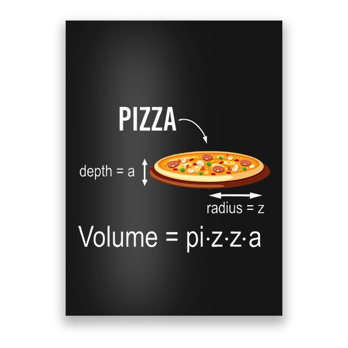 Maths Nerd Pizza Lovers Volume Formula Geek Math Teacher Poster