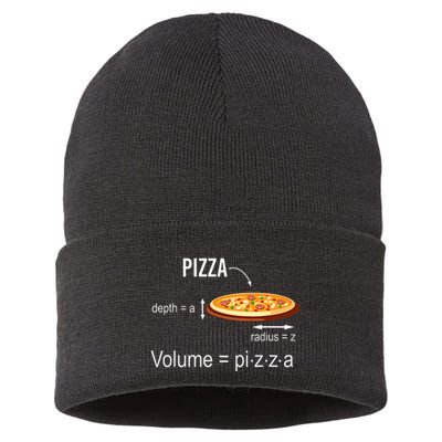 Maths Nerd Pizza Lovers Volume Formula Geek Math Teacher Sustainable Knit Beanie