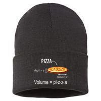 Maths Nerd Pizza Lovers Volume Formula Geek Math Teacher Sustainable Knit Beanie