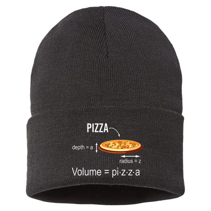 Maths Nerd Pizza Lovers Volume Formula Geek Math Teacher Sustainable Knit Beanie