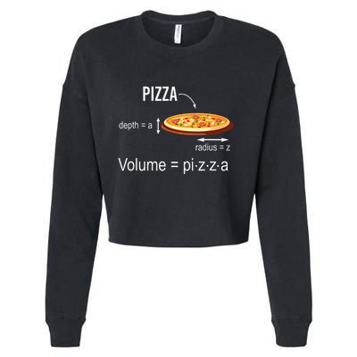 Maths Nerd Pizza Lovers Volume Formula Geek Math Teacher Cropped Pullover Crew