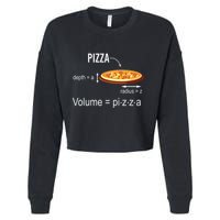Maths Nerd Pizza Lovers Volume Formula Geek Math Teacher Cropped Pullover Crew