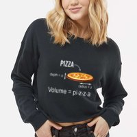 Maths Nerd Pizza Lovers Volume Formula Geek Math Teacher Cropped Pullover Crew