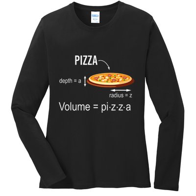 Maths Nerd Pizza Lovers Volume Formula Geek Math Teacher Ladies Long Sleeve Shirt