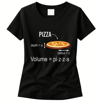 Maths Nerd Pizza Lovers Volume Formula Geek Math Teacher Womens T-Shirt