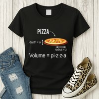 Maths Nerd Pizza Lovers Volume Formula Geek Math Teacher Womens T-Shirt