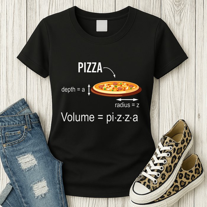 Maths Nerd Pizza Lovers Volume Formula Geek Math Teacher Womens T-Shirt
