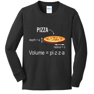 Maths Nerd Pizza Lovers Volume Formula Geek Math Teacher Kids Long Sleeve Shirt