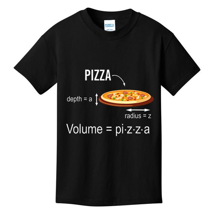 Maths Nerd Pizza Lovers Volume Formula Geek Math Teacher Kids T-Shirt