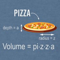 Maths Nerd Pizza Lovers Volume Formula Geek Math Teacher Garment-Dyed Sweatshirt