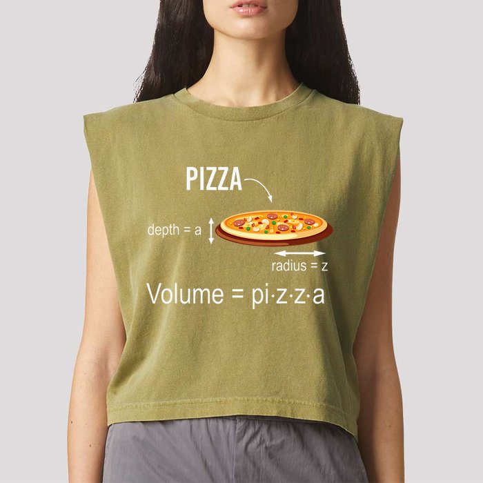 Maths Nerd Pizza Lovers Volume Formula Geek Math Teacher Garment-Dyed Women's Muscle Tee