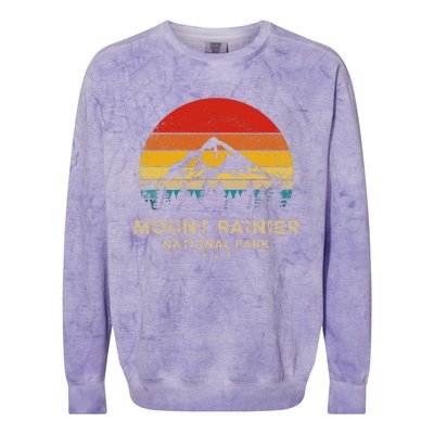 Mount National Park Retro Souvenir Colorblast Crewneck Sweatshirt