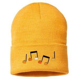 M.U.S.I.C Note Pumpkin Fall Music Teacher Halloween Costume Sustainable Knit Beanie