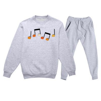 M.U.S.I.C Note Pumpkin Fall Music Teacher Halloween Costume Premium Crewneck Sweatsuit Set