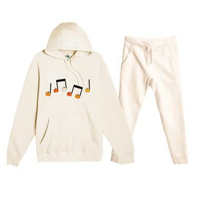 M.U.S.I.C Note Pumpkin Fall Music Teacher Halloween Costume Premium Hooded Sweatsuit Set