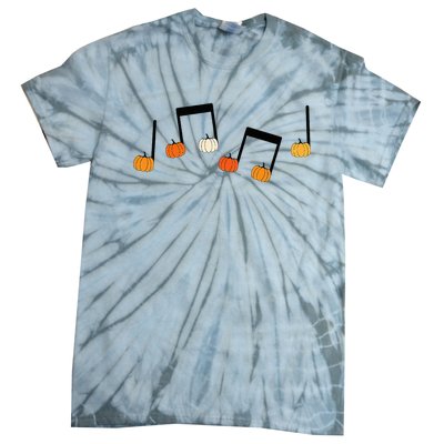 M.U.S.I.C Note Pumpkin Fall Music Teacher Halloween Costume Tie-Dye T-Shirt