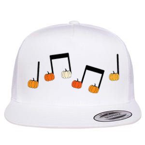 M.U.S.I.C Note Pumpkin Fall Music Teacher Halloween Costume Flat Bill Trucker Hat