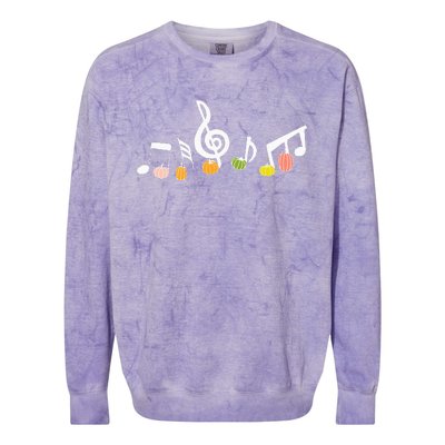 M.U.S.I.C Note Pumpkin Fall Music Teacher Halloween Costume Colorblast Crewneck Sweatshirt