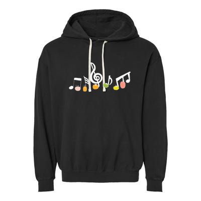 M.U.S.I.C Note Pumpkin Fall Music Teacher Halloween Costume Garment-Dyed Fleece Hoodie