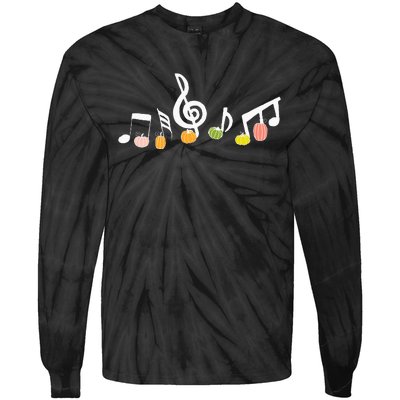 M.U.S.I.C Note Pumpkin Fall Music Teacher Halloween Costume Tie-Dye Long Sleeve Shirt