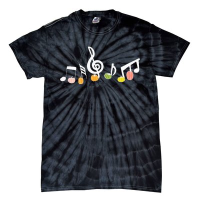 M.U.S.I.C Note Pumpkin Fall Music Teacher Halloween Costume Tie-Dye T-Shirt