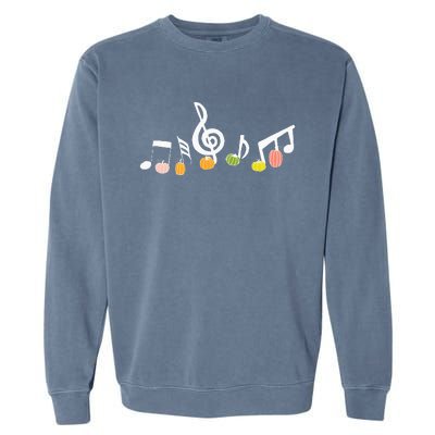 M.U.S.I.C Note Pumpkin Fall Music Teacher Halloween Costume Garment-Dyed Sweatshirt