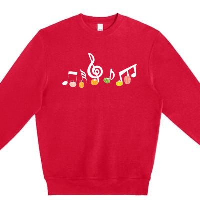 M.U.S.I.C Note Pumpkin Fall Music Teacher Halloween Costume Premium Crewneck Sweatshirt